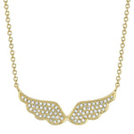 0.18CT 14K Y/G DIAMOND ANGEL WINGS NECKLACE