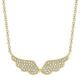 0.18CT 14K Y/G DIAMOND ANGEL WINGS NECKLACE