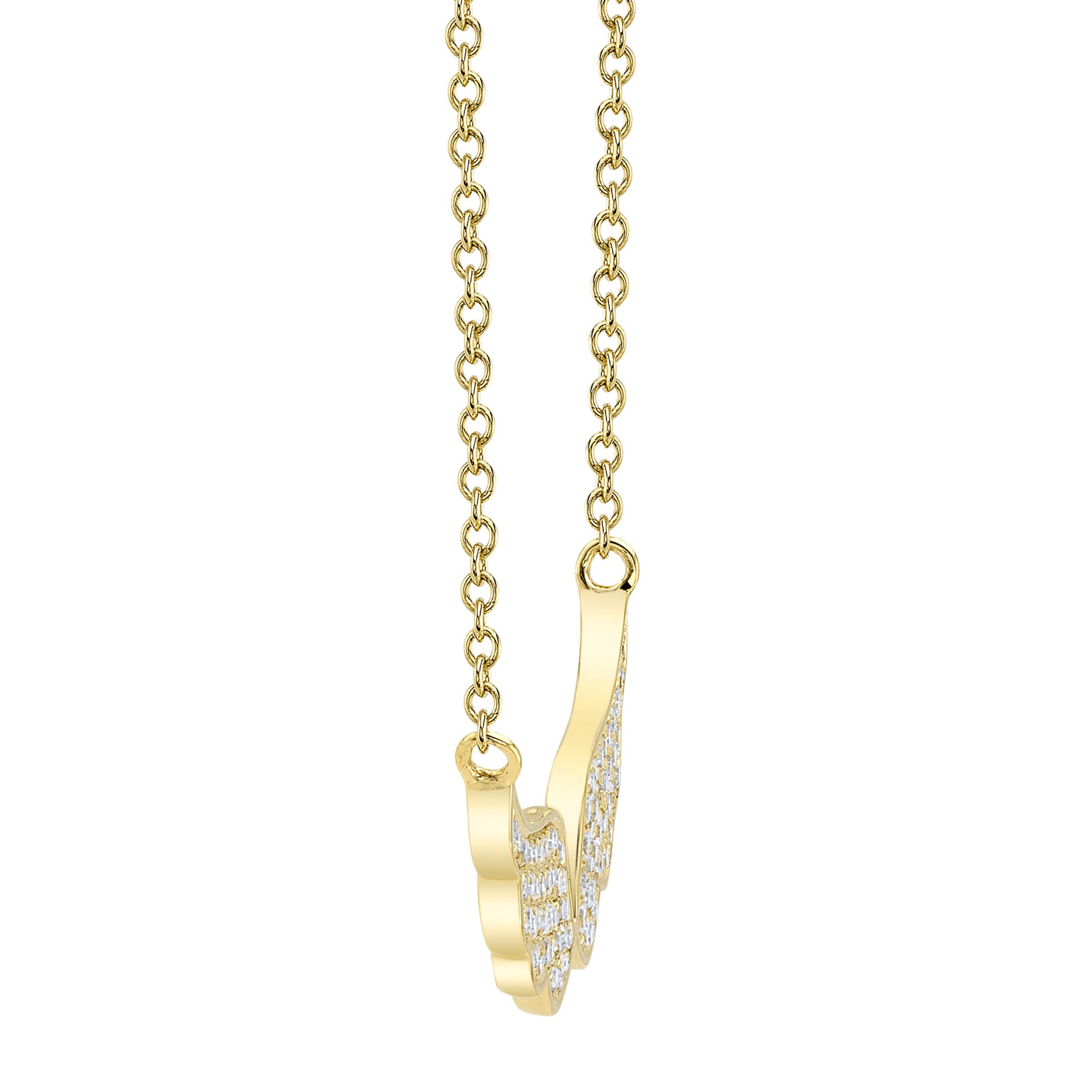 0.18CT 14K Y/G DIAMOND ANGEL WINGS NECKLACE