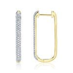 0.33CT 14K Y/G DIAMOND PAVE OVAL HOOP EARRING