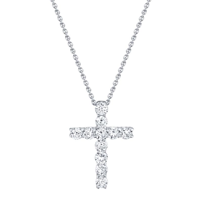 0.32CT 14K W/G DIAMOND CROSS NECKLACE