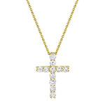 0.32CT 14K Y/G DIAMOND CROSS NECKLACE