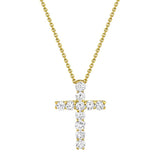 0.32CT 14K Y/G DIAMOND CROSS NECKLACE