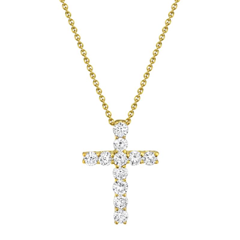 0.32CT 14K Y/G DIAMOND CROSS NECKLACE