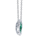 0.16CT DIAMOND & 0.65CT EMERALD 14K W/G CLOVER NECKLACE
