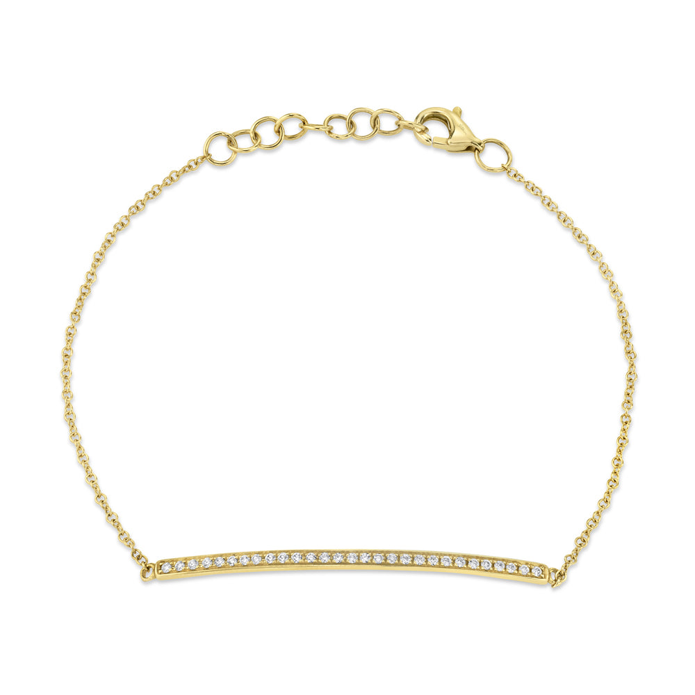 0.17CT 14K Y/G DIAMOND BAR BRACELET