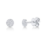 0.07CT 14K W/G DIAMOND PAVE CIRCLE STUD EARRING