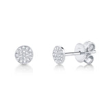 0.07CT 14K W/G DIAMOND PAVE CIRCLE STUD EARRING