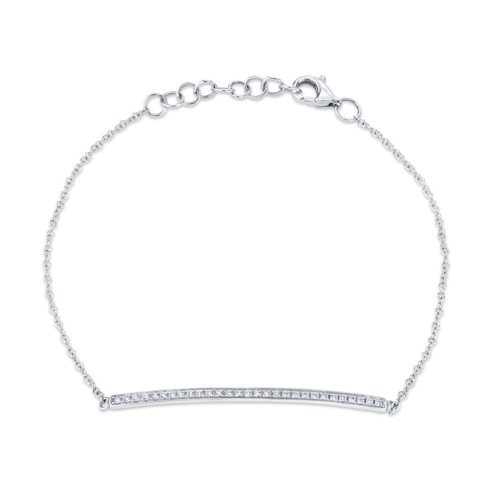 0.17CT 14K W/G DIAMOND BAR BRACELET