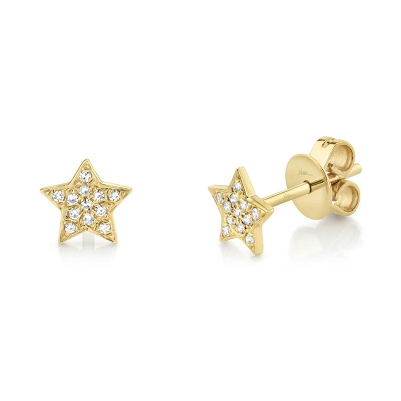 0.07CT 14K Y/G DIAMOND STAR STUD EARRING