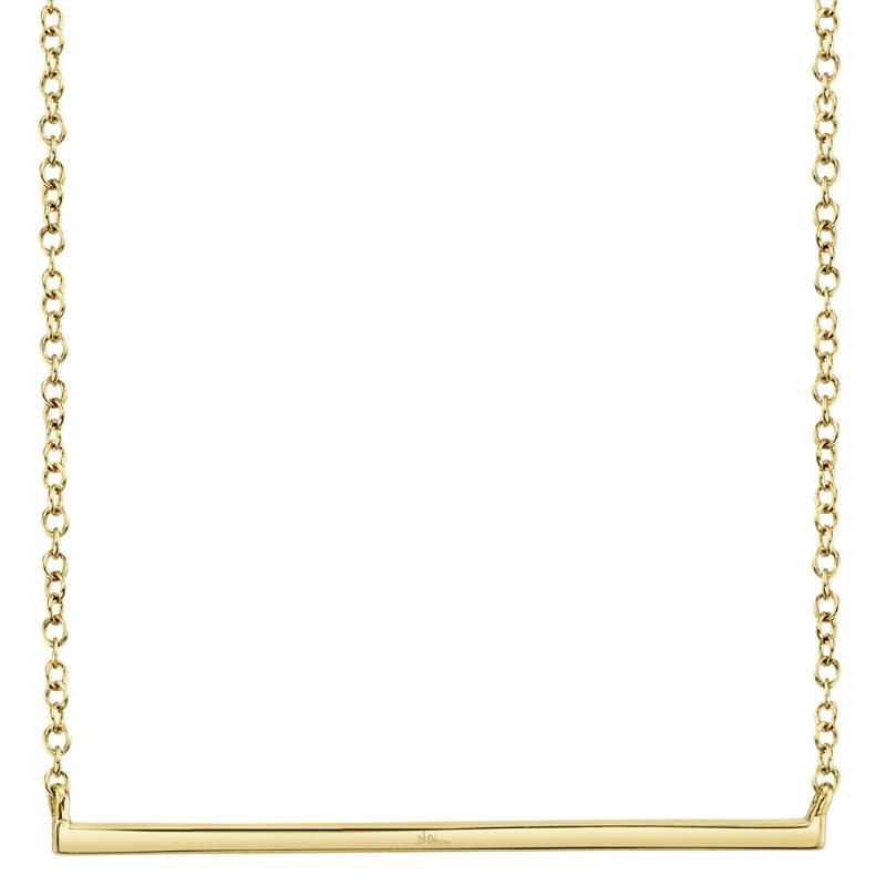 0.08CT 14K Y/G DIAMOND BAR NECKLACE