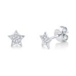 0.07CT 14K W/G DIAMOND STAR STUD EARRING