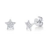 0.07CT 14K W/G DIAMOND STAR STUD EARRING