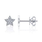 0.07CT 14K W/G DIAMOND STAR STUD EARRING