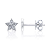 0.07CT 14K W/G DIAMOND STAR STUD EARRING