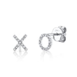 0.09CT 14K W/G DIAMOND ""XO"" STUD EARRING