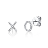0.09CT 14K W/G DIAMOND ""XO"" STUD EARRING