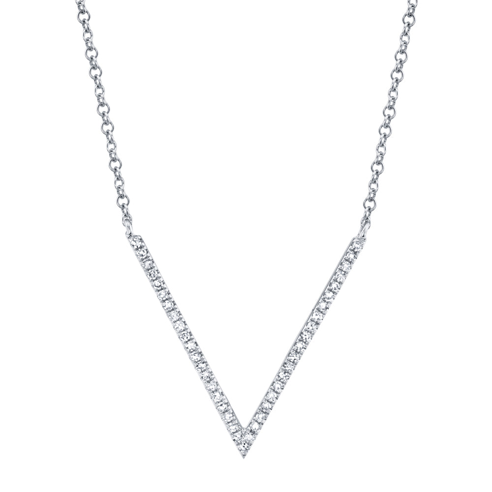 0.12CT 14K W/G DIAMOND NECKLACE