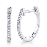0.08CT 14K W/G DIAMOND HUGGIE EARRING