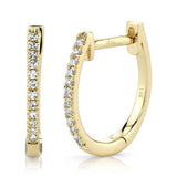 0.08CT 14K Y/G DIAMOND HUGGIE EARRING