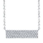 0.25CT 14K W/G DIAMOND PAVE BAR NECKLACE