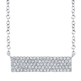 0.25CT 14K W/G DIAMOND PAVE BAR NECKLACE