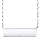 0.25CT 14K W/G DIAMOND PAVE BAR NECKLACE