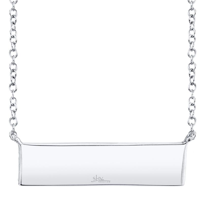 0.25CT 14K W/G DIAMOND PAVE BAR NECKLACE