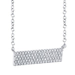 0.25CT 14K W/G DIAMOND PAVE BAR NECKLACE