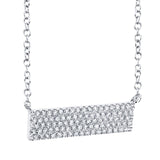 0.25CT 14K W/G DIAMOND PAVE BAR NECKLACE