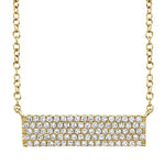 0.25CT 14K Y/G DIAMOND PAVE BAR NECKLACE