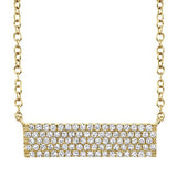 0.25CT 14K Y/G DIAMOND PAVE BAR NECKLACE