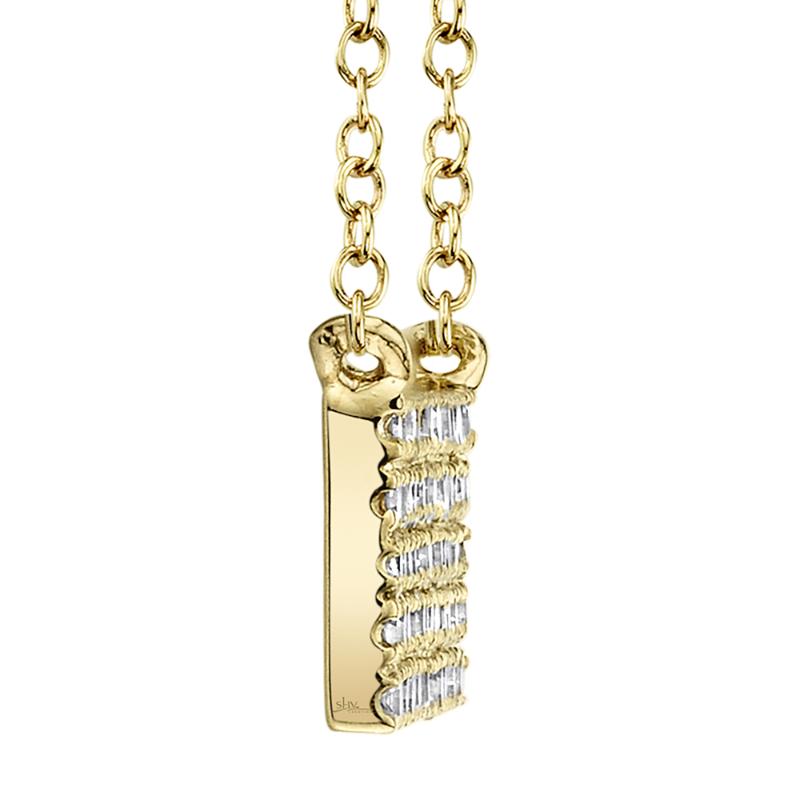 0.25CT 14K Y/G DIAMOND PAVE BAR NECKLACE