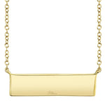 0.25CT 14K Y/G DIAMOND PAVE BAR NECKLACE