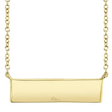 0.25CT 14K Y/G DIAMOND PAVE BAR NECKLACE