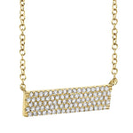 0.25CT 14K Y/G DIAMOND PAVE BAR NECKLACE