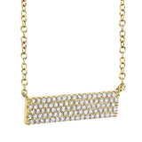 0.25CT 14K Y/G DIAMOND PAVE BAR NECKLACE