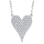 0.21CT 14K W/G DIAMOND PAVE HEART NECKLACE