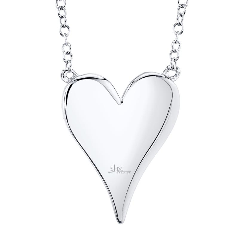 0.21CT 14K W/G DIAMOND PAVE HEART NECKLACE