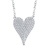 0.21CT 14K W/G DIAMOND PAVE HEART NECKLACE