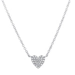 0.09CT 14K W/G DIAMOND PAVE HEART NECKLACE