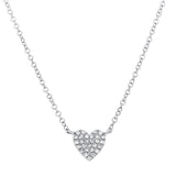 0.09CT 14K W/G DIAMOND PAVE HEART NECKLACE