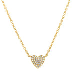 0.09CT 14K Y/G DIAMOND PAVE HEART NECKLACE