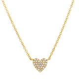 0.09CT 14K Y/G DIAMOND PAVE HEART NECKLACE