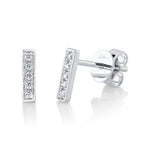 0.08CT 14K W/G DIAMOND BAR STUD EARRING