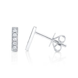 0.08CT 14K W/G DIAMOND BAR STUD EARRING