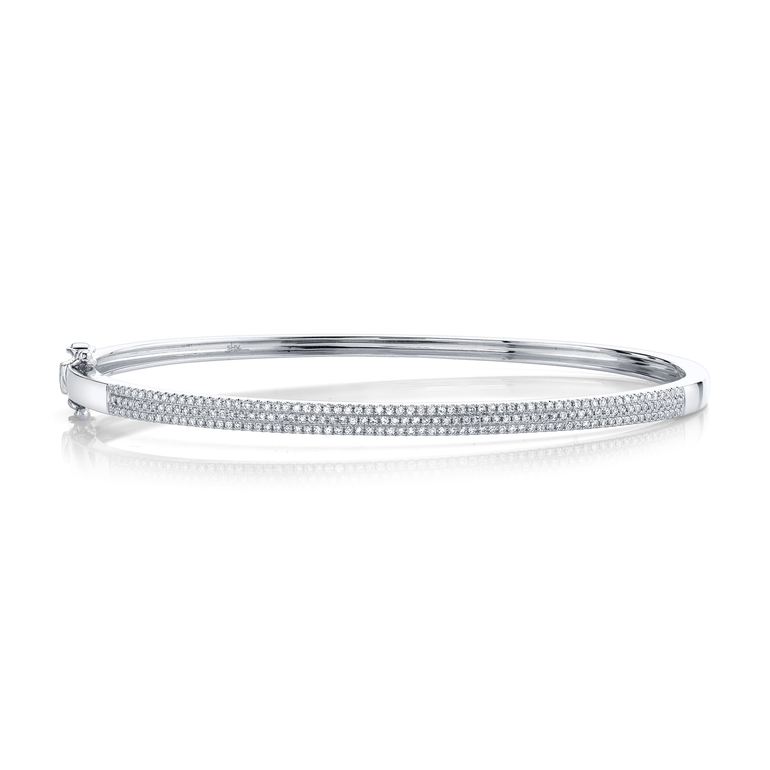 0.52CT 14K W/G DIAMOND PAVE BANGLE