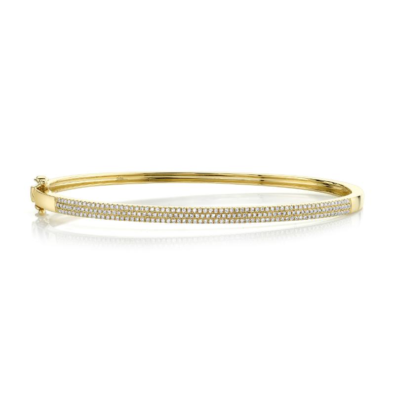 0.52CT 14K Y/G DIAMOND PAVE BANGLE