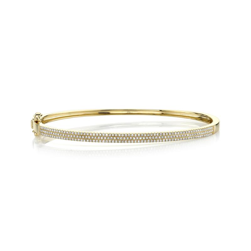 0.52CT 14K Y/G DIAMOND PAVE BANGLE