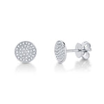 0.17CT 14K W/G DIAMOND PAVE CIRCLE STUD EARRING